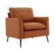 Pimi Sofa Chair Set of 2 | Brown Faux Leather | Retro Style Black Legs