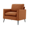 Pimi Sofa Chair Set of 2 | Brown Faux Leather | Retro Style Black Legs