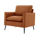 Pimi Sofa Chair Set of 2 | Brown Faux Leather | Retro Style Black Legs