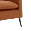 Pimi Sofa Chair Set of 2 | Brown Faux Leather | Retro Style Black Legs