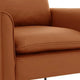 Pimi Sofa Chair Set of 2 | Brown Faux Leather | Retro Style Black Legs
