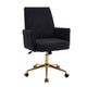 Vena Liftable Office Chair | Memory Foam Black Corduroy | Gold Metal Base