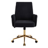Vena Liftable Office Chair | Memory Foam Black Corduroy | Gold Metal Base