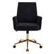 Vena Liftable Office Chair | Memory Foam Black Corduroy | Gold Metal Base