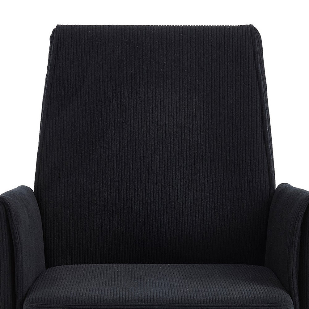 Vena Liftable Office Chair | Memory Foam Black Corduroy | Gold Metal Base