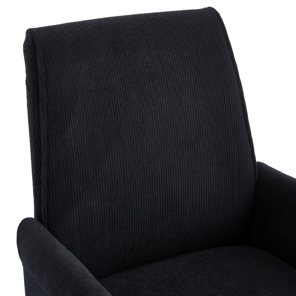 Vena Liftable Office Chair | Memory Foam Black Corduroy | Gold Metal Base
