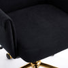 Vena Liftable Office Chair | Memory Foam Black Corduroy | Gold Metal Base