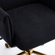 Vena Liftable Office Chair | Memory Foam Black Corduroy | Gold Metal Base