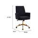 Vena Liftable Office Chair | Memory Foam Black Corduroy | Gold Metal Base