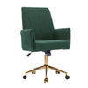 Vena Liftable Office Chair | Memory Foam Green Corduroy | Gold Metal Base