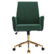 Vena Liftable Office Chair | Memory Foam Green Corduroy | Gold Metal Base