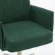 Vena Liftable Office Chair | Memory Foam Green Corduroy | Gold Metal Base