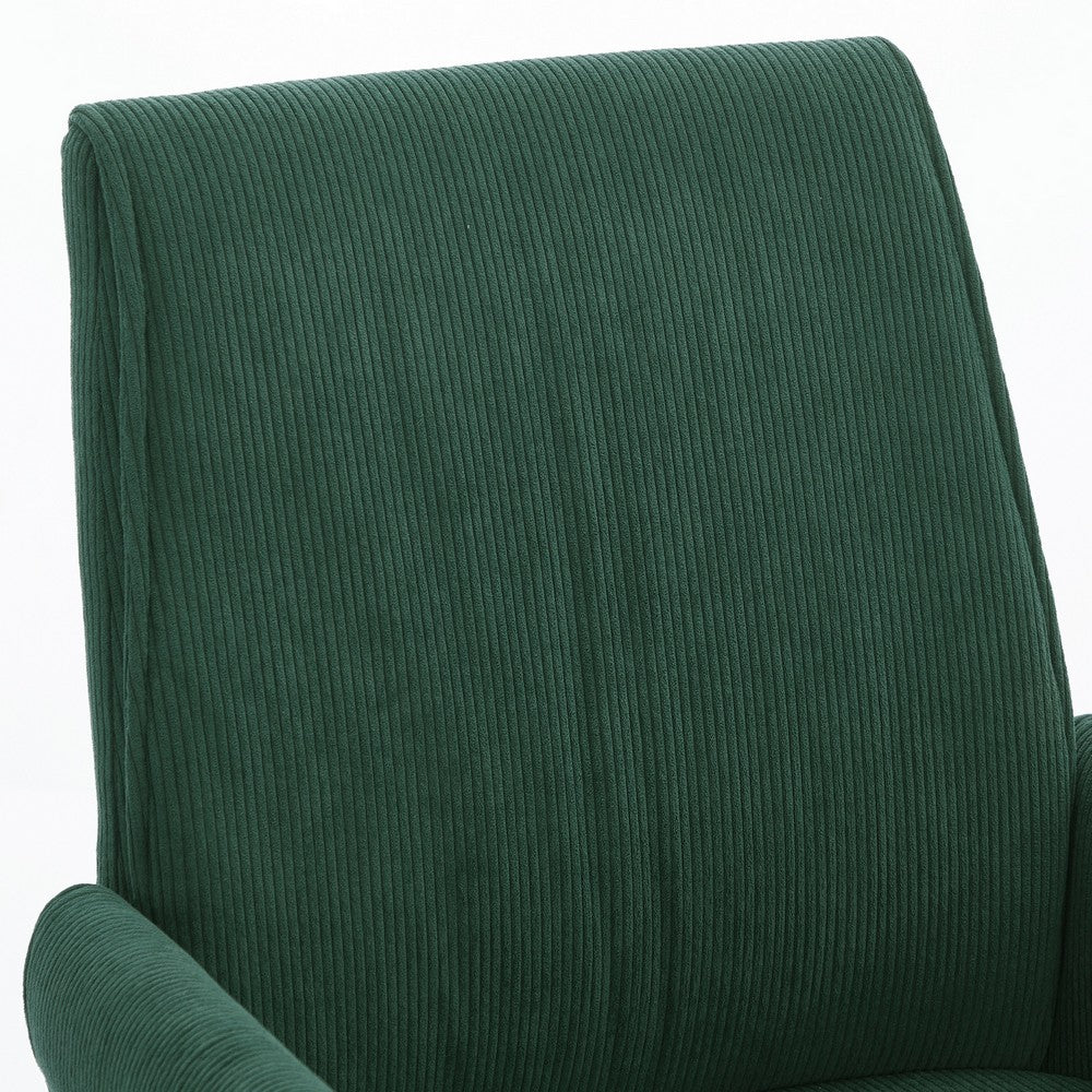 Vena Liftable Office Chair | Memory Foam Green Corduroy | Gold Metal Base