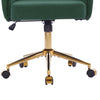 Vena Liftable Office Chair | Memory Foam Green Corduroy | Gold Metal Base