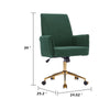 Vena Liftable Office Chair | Memory Foam Green Corduroy | Gold Metal Base