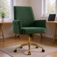 Vena Liftable Office Chair | Memory Foam Green Corduroy | Gold Metal Base