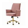 Vena Liftable Office Chair | Memory Foam Pink Corduroy | Gold Metal Base