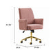 Vena Liftable Office Chair | Memory Foam Pink Corduroy | Gold Metal Base