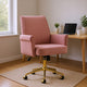 Vena Liftable Office Chair | Memory Foam Pink Corduroy | Gold Metal Base