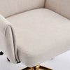 Vena Liftable Office Chair | Memory Foam White Corduroy | Gold Metal Base