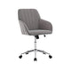 Arun Swivel Office Chair | Memory Foam | Tufted Gray Velvet | Silver Metal