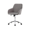 Arun Swivel Office Chair | Memory Foam | Tufted Gray Velvet | Silver Metal