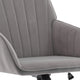 Arun Swivel Office Chair | Memory Foam | Tufted Gray Velvet | Silver Metal