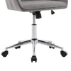 Arun Swivel Office Chair | Memory Foam | Tufted Gray Velvet | Silver Metal