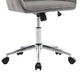 Arun Swivel Office Chair | Memory Foam | Tufted Gray Velvet | Silver Metal