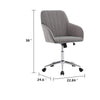 Arun Swivel Office Chair | Memory Foam | Tufted Gray Velvet | Silver Metal