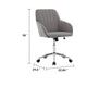 Arun Swivel Office Chair | Memory Foam | Tufted Gray Velvet | Silver Metal