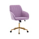 Arun Swivel Office Chair | Memory Foam | Lilac Purple Velvet | Gold Metal