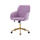 Arun Swivel Office Chair | Memory Foam | Lilac Purple Velvet | Gold Metal