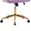 Arun Swivel Office Chair | Memory Foam | Lilac Purple Velvet | Gold Metal