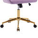 Arun Swivel Office Chair | Memory Foam | Lilac Purple Velvet | Gold Metal
