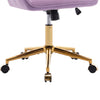 Arun Swivel Office Chair | Memory Foam | Lilac Purple Velvet | Gold Metal