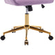 Arun Swivel Office Chair | Memory Foam | Lilac Purple Velvet | Gold Metal