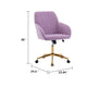 Arun Swivel Office Chair | Memory Foam | Lilac Purple Velvet | Gold Metal