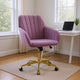 Arun Swivel Office Chair | Memory Foam | Lilac Purple Velvet | Gold Metal