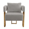 Jiya Accent Club Chair Set of 2 | Sponge Fill Gray Teddy Fleece | Gold Legs