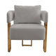 Jiya Accent Club Chair Set of 2 | Sponge Fill Gray Teddy Fleece | Gold Legs