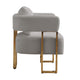 Jiya Accent Club Chair Set of 2 | Sponge Fill Gray Teddy Fleece | Gold Legs