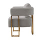 Jiya Accent Club Chair Set of 2 | Sponge Fill Gray Teddy Fleece | Gold Legs