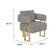 Jiya Accent Club Chair Set of 2 | Sponge Fill Gray Teddy Fleece | Gold Legs