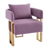 Jiya Accent Club Chair Set of 2 | Sponge Fill Lilac Purple Velvet | Gold Legs
