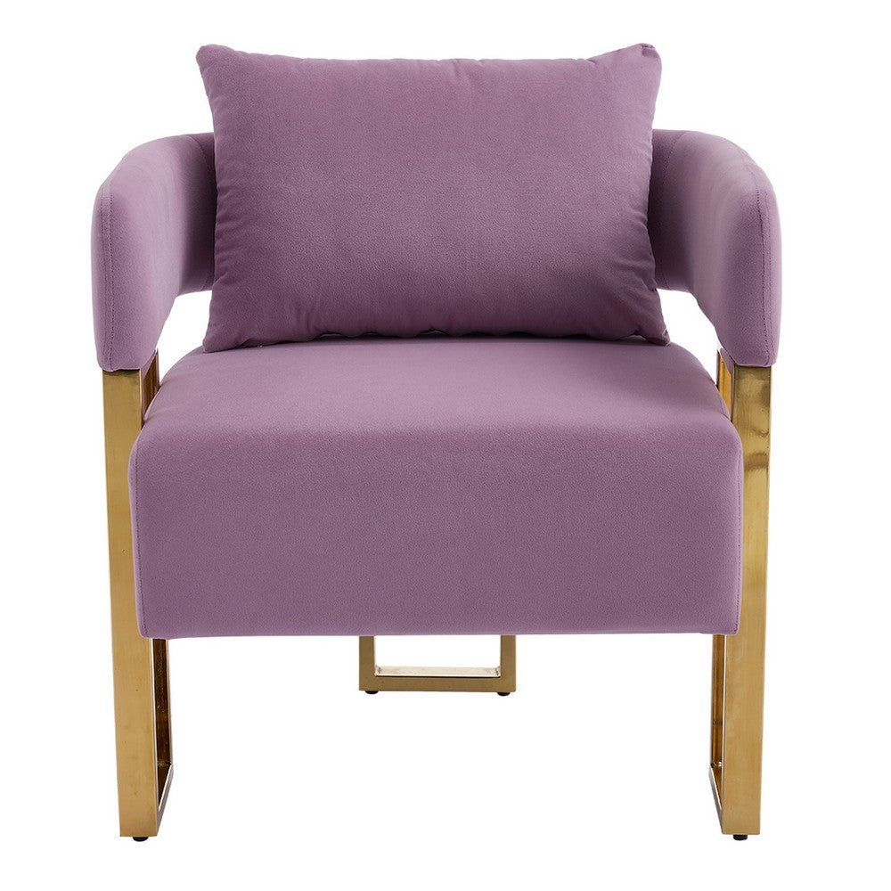 Jiya Accent Club Chair Set of 2 | Sponge Fill Lilac Purple Velvet | Gold Legs