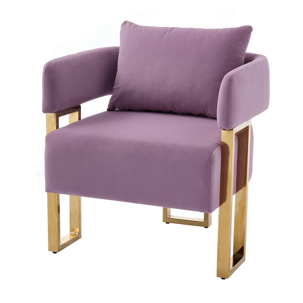 Jiya Accent Club Chair Set of 2 | Sponge Fill Lilac Purple Velvet | Gold Legs