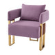 Jiya Accent Club Chair Set of 2 | Sponge Fill Lilac Purple Velvet | Gold Legs