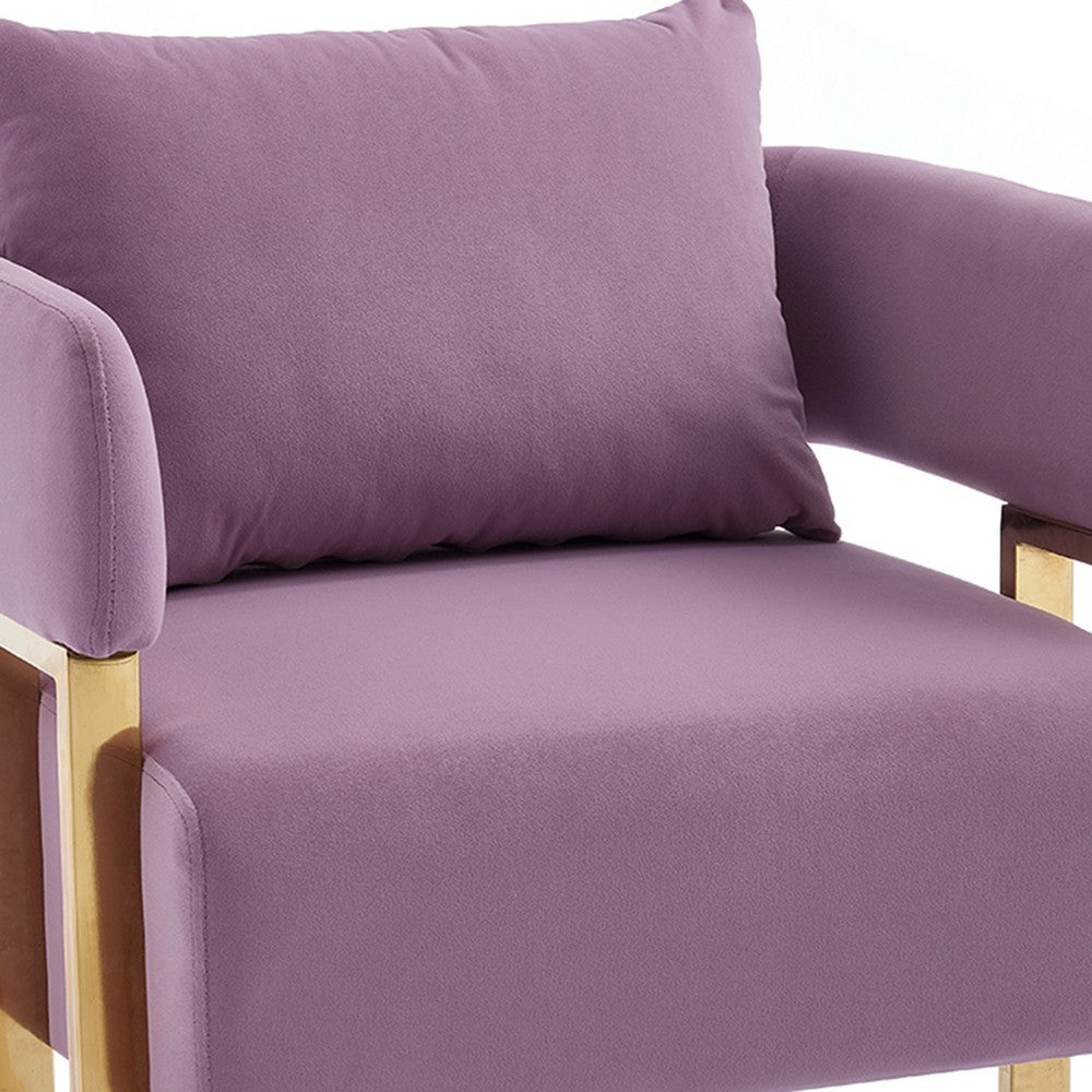 Jiya Accent Club Chair Set of 2 | Sponge Fill Lilac Purple Velvet | Gold Legs