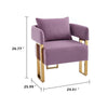 Jiya Accent Club Chair Set of 2 | Sponge Fill Lilac Purple Velvet | Gold Legs